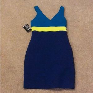 Blue body con dress